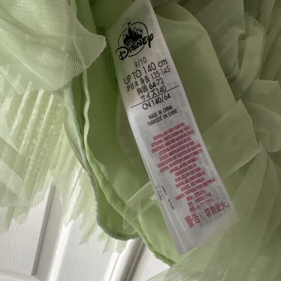 Disney Princess Tiana Girls Dress Sz 9/10 Green Tiered Sequins Fairycore Tulle - Picture 11 of 14